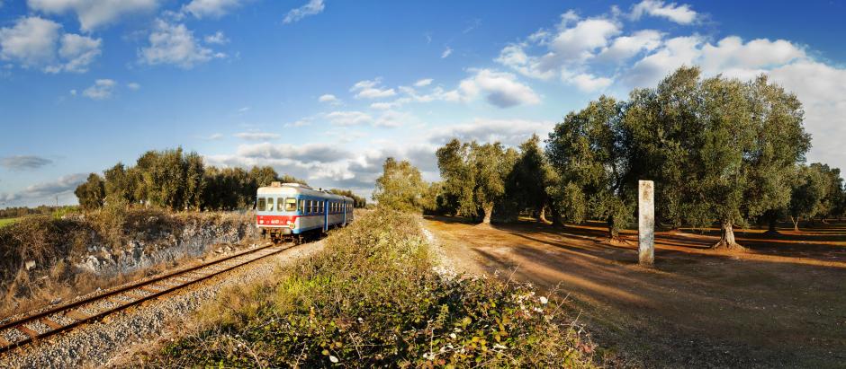 The Train and the Menhir - Cursi (Apulia - Italy)
